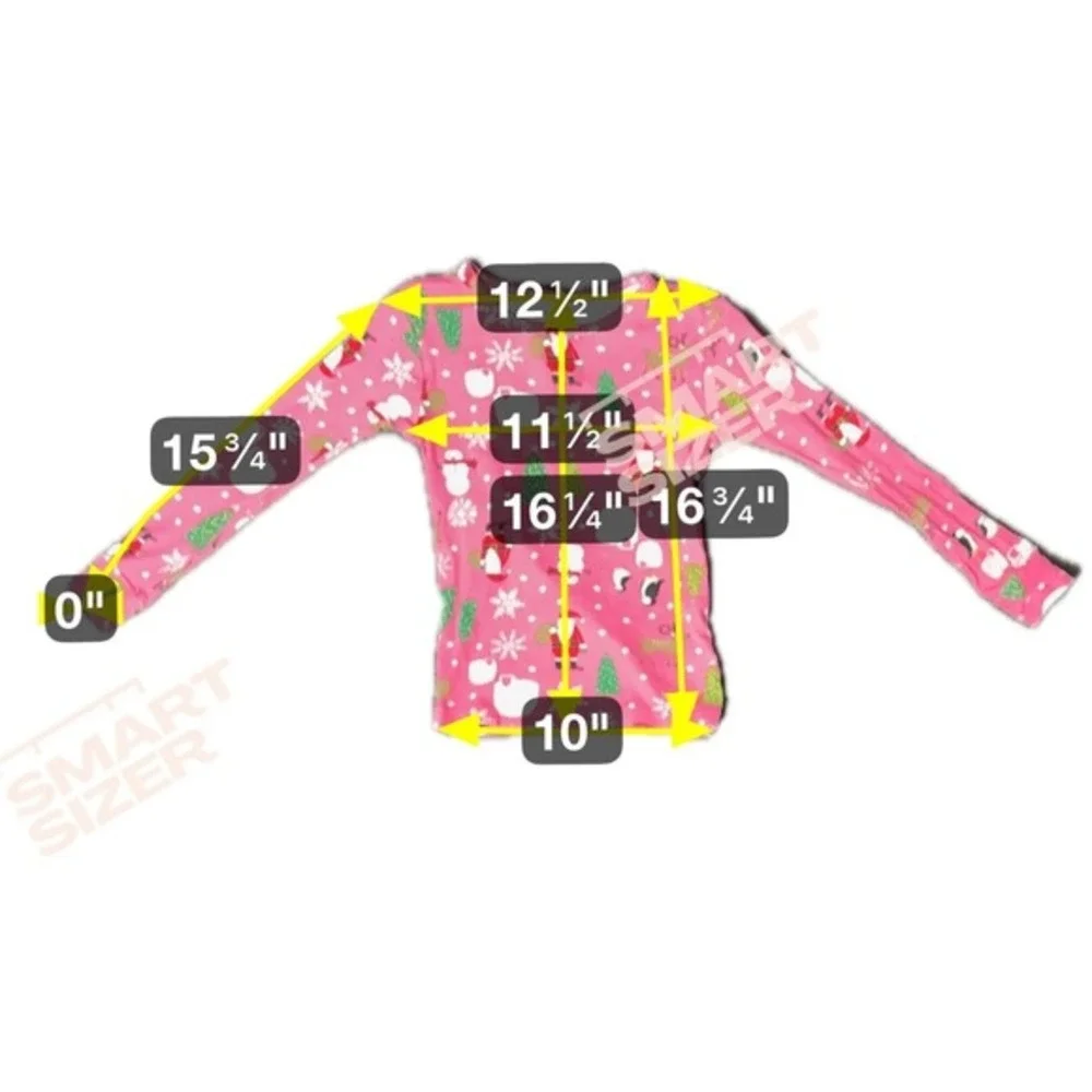 Carter's Kids‎ Girls 7 Pink Christmas Long Sleeve Pajama Top Holiday Loungewear